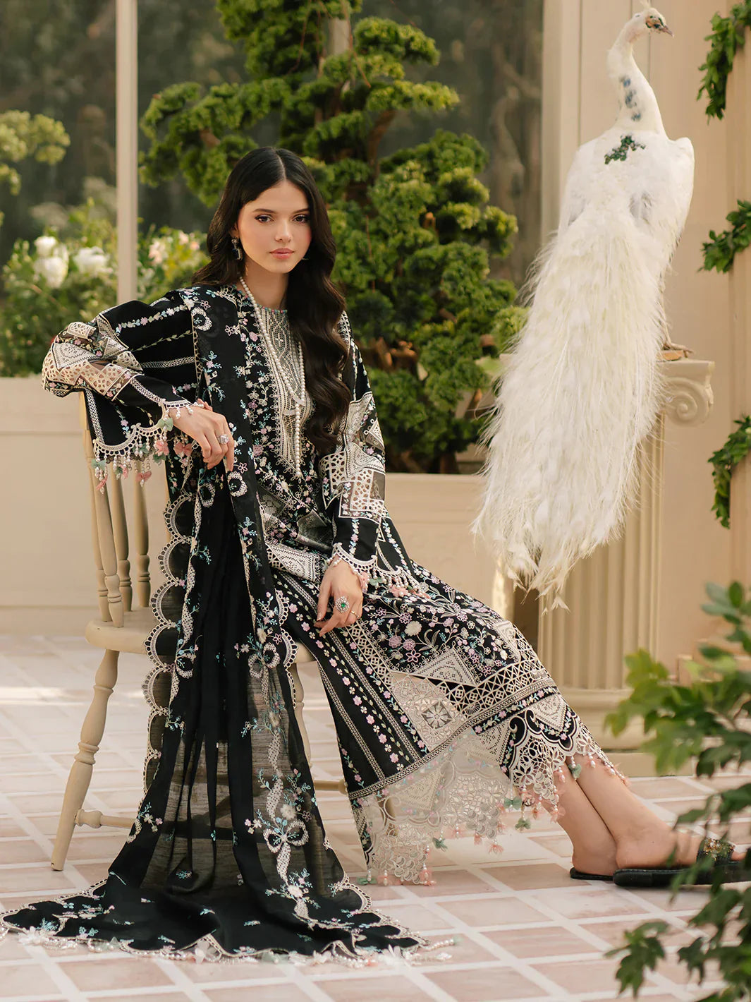 3PC UNSTITCHED LAWN SUIT - ANS385
