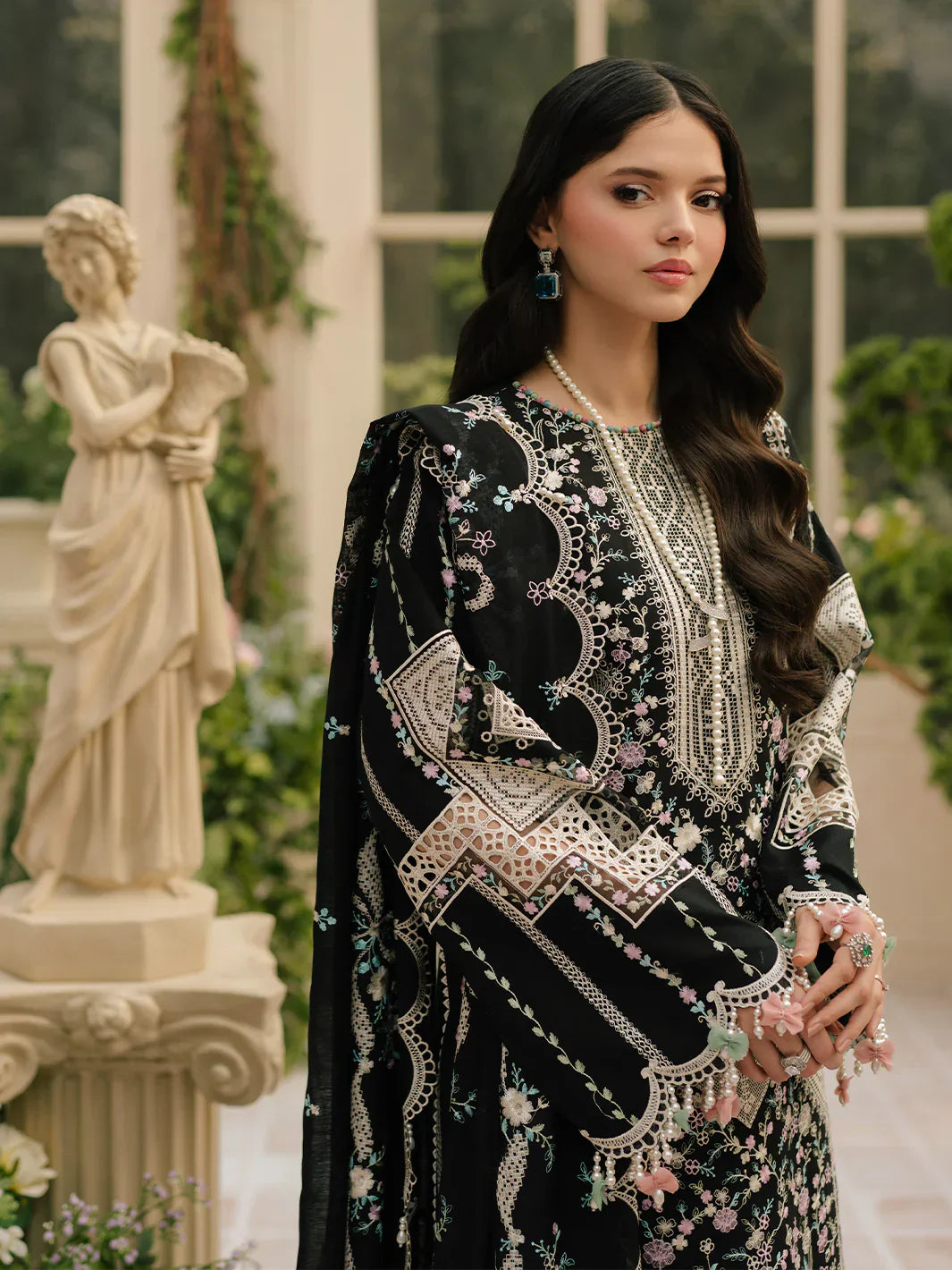 3PC UNSTITCHED LAWN SUIT - ANS385