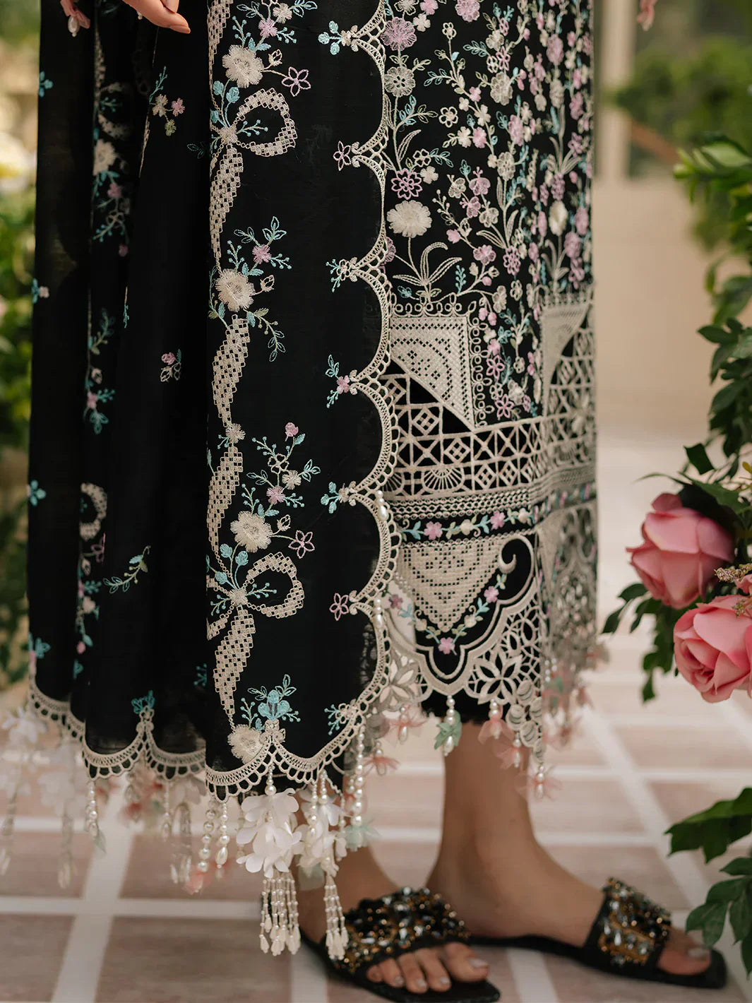 3PC UNSTITCHED LAWN SUIT - ANS385