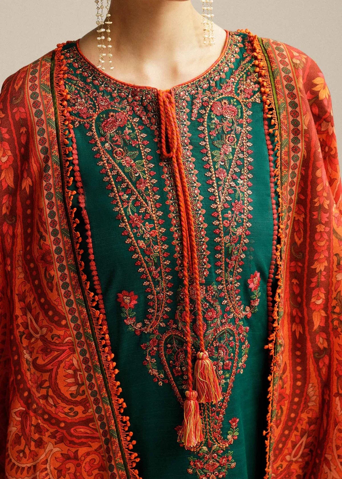 Marjaan-3PC EMBROIDERED LAWN-ANS3288