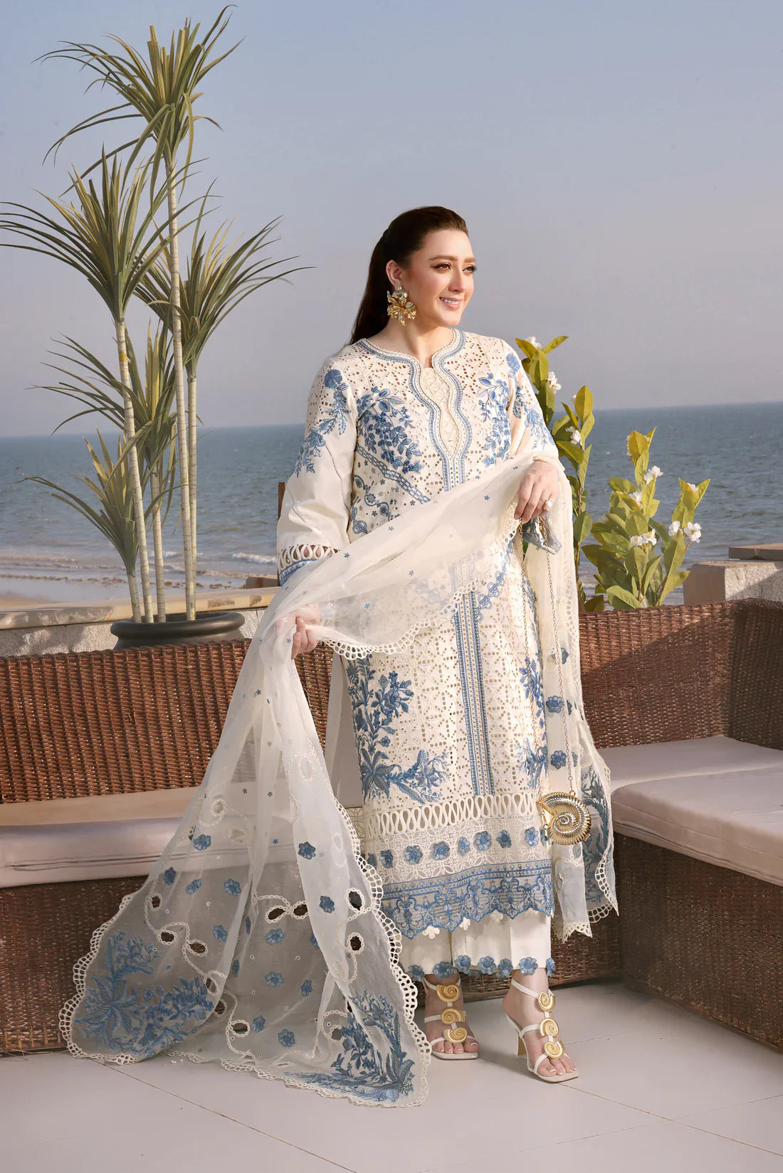 3PC EMBROIDERED LAWN-ANS3211