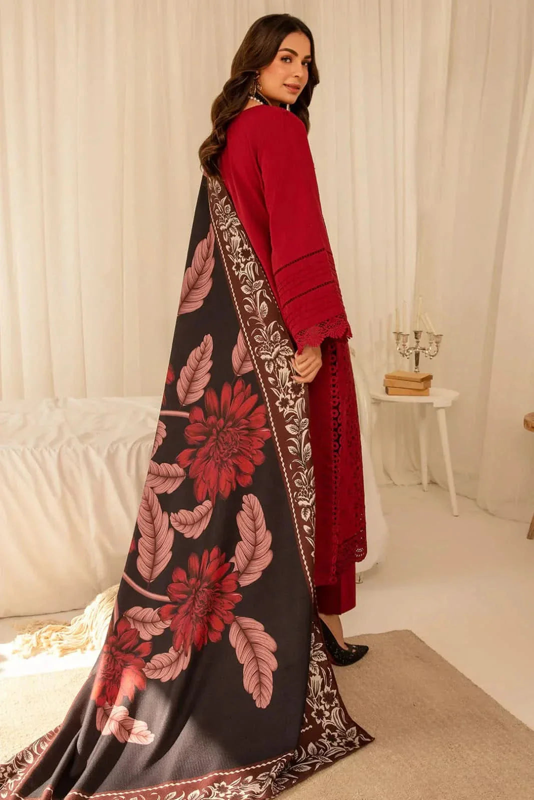 3 PC BORING EMBROIDERED LAWN SUIT-ANS783