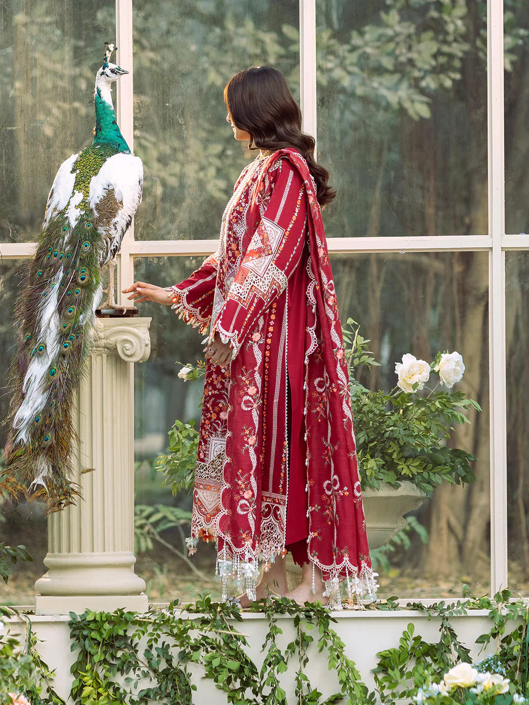 3PC UNSTITCHED LAWN SUIT - ANS1326