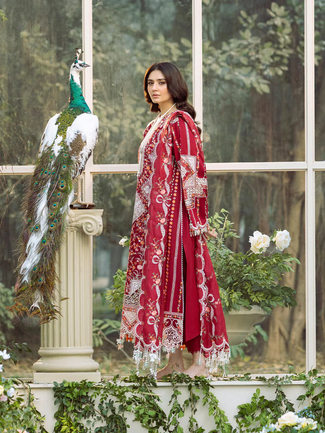 3PC UNSTITCHED LAWN SUIT - ANS1326