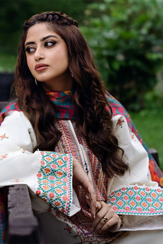 3PC  EMBROIDERED LAWN-ANS2222