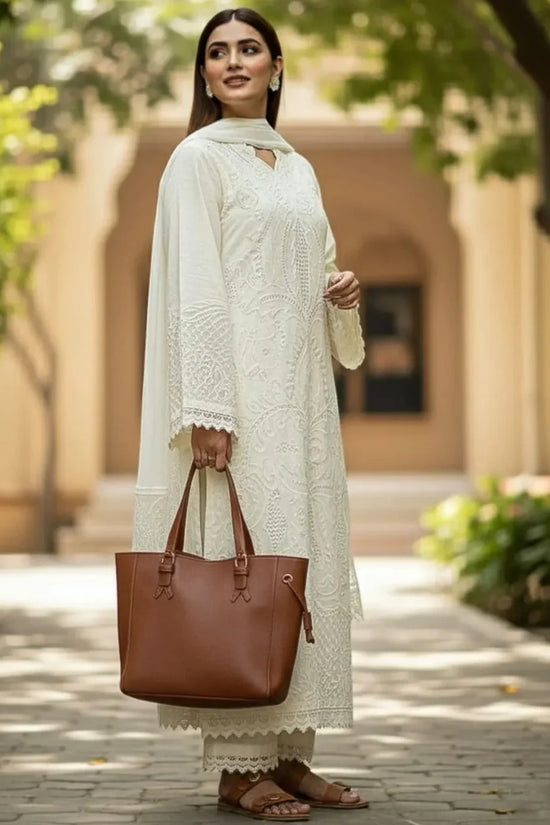 3 PC EMBROIDERED LAWN - ANS025