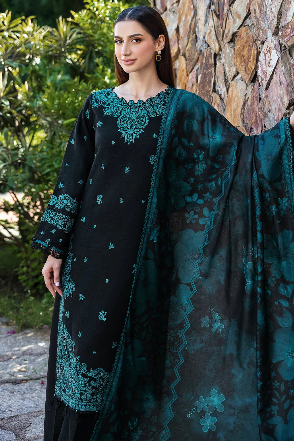 3 PC UNSTITCHED LAWN SUIT - ANS460