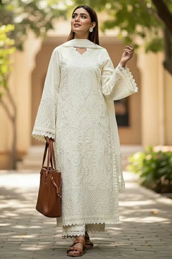 3 PC EMBROIDERED LAWN - ANS025