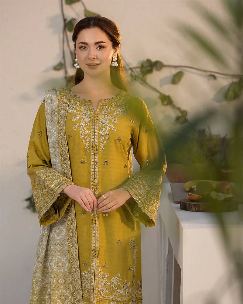 JANAN PARROT 3PC UNSTITCHED LAWN SUIT - ANS1770