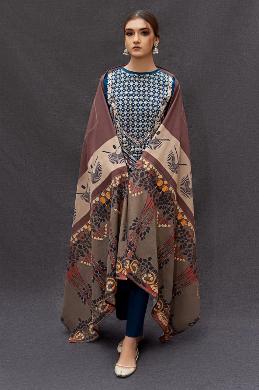 3 PC UNSTITCHED Lawn- BG864