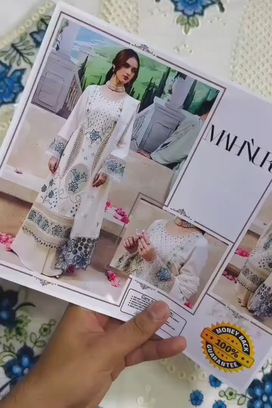 3PC  EMBROIDERED LAWN-ANS5555
